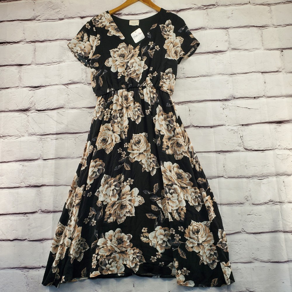 BELLA ROSE 143 STORY Shift Dress Womens Midi Lined Pullover Floral NWT