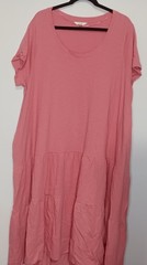 *New With Tags* Terra & Sky Women&rsquo;s 1X (16/18) Plus Pink Tiered Knit Maxi Dress