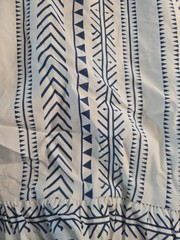 CUPSHE Womens Blue White Geometric V-Neck Kimono Sleeve Sundress Size M Nwt