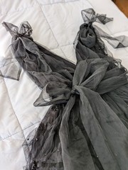 *NWT* Francesca&rsquo;s Limelight Collection black ruffle tulle bow dress – size SMALL