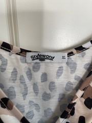 STYLEWORD Cheetah Print Spaghetti Strap Sun Dress w/ Pockets Sz XL B11