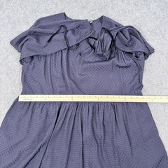 & Other Stories Pinhole Texture Babydoll Mini Dress Fit Women&rsquo;s Size 2 Navy Blue