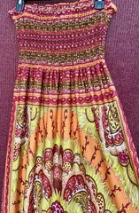 NWOT She’s Cool Boho Strapless Smocked Maxi Bright Mandala Resort Festival Y2K