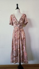 New Midi Dress Size Small Pink Floral Coquette Romantic Garden Brunch