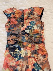 Ivy Blue Maggie Boutique Orange & Blue Cocktail Dress sz 6
