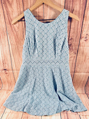 Mudd Womens Pale Blue XL Tank Midi Dress Sleeveless Lace Overlay Lined NWOT