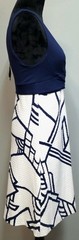 Anthropologie HD In Paris Ardmore Blue White Geometric Sleeveless Dress Size 4