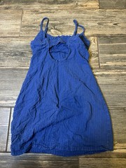 Wild Fable Blue Solid Scoop Neck Strappy Sleeveless Mini Sundress Size XS