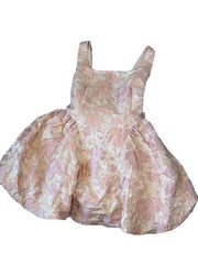 NWT XL Blush Pink Brocade Floral Jacquard Bubble Skirt Mini Dress with Big Back