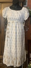 NWT Lapogee Anthropologie Maxi Boho Off/On Shoulder Dress Ivory Gold L