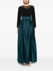 Sachin & Babi Black Bottle Green Victoria Crystal Embellished Gown Size 4 $1095
