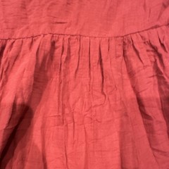 Red Solid Collared Button Front Pocket Short Sleeve maxi Dress S boho