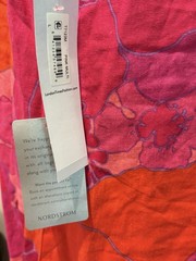 NEW Nordstrom London Times Trapeze Dress L Linen Floral 1960s Mod Brunch Resort