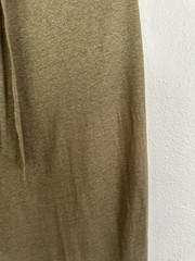Lauren Ralph Lauren Olive Shimmer Halter Knit Linen Cotton Tie Ruffle Hem Knee M