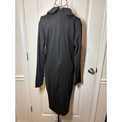 Black Long Sleeve Button Wrap Blazer Dress – XL