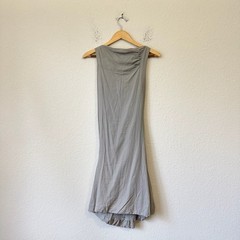 GARY GRAHAM Midi Dress Women XS Gray Sleeveless Sheath Ruched Draped Spring 2008