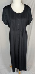 Womens Blair Black Midi Short Sleeved Pullover Dress size XLG Tie Back Classic