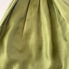 Willow Glenn Collar Ruffle Sz 8 Sleeveless Green A Line Flare Shiny Pleated