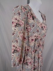 Ophelia Roe Floral Dress Size XL Gray Pink Romatic Cottagecore