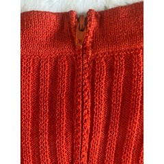 St John Collection Orange Ribbed Sleeveless Santana Knit Sheath Dress Size 6