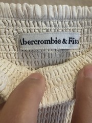 Abercrombie & Fitch Midi Dress Tropical Hawaiian Cream Smocked Thin Strap XS