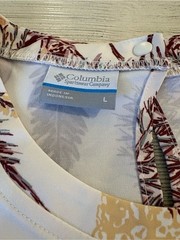 Columbia Floral Botanical Bird Print Dress with Adjustable Waist | Size Large