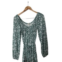 Boden Scoop Tiered Jersey Mini Dress Bottle Green Bloom Cascade US 2R 2