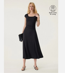 OGL SkinKiss Cooling Square Neck Ruched Midi Bra Dress