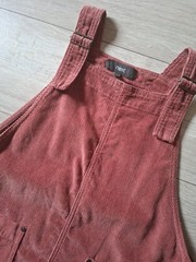 Next Pink Cotton Cord Pinafore Dress Pockets Bib & Brace Dungaree Corduroy UK14