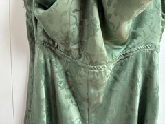 NWOT Lucky Brand womens long prom/formal dress sz XL green embossed sleeveless