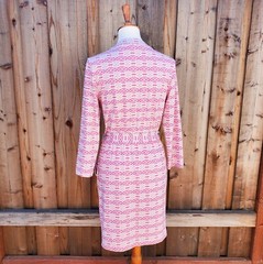 Ellie Kai Pink Ikat Print Long Sleeve Dress Size 4