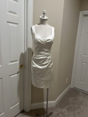 Elegant White Satin Cocktail Dress