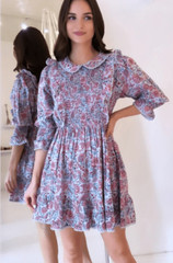 DRA NWT Nomi Prairie Dress Floral Cottagecore Midi Prairie Lace Trim Cotton M