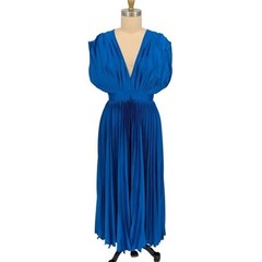 00626 NEW Billy J Gina Pleated Maxi Dress Blue size 12 preppy evening cocktail