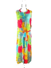 APNY Women&rsquo;s Multicolor Floral Sleeveless Collared Belted Maxi Dress Size M