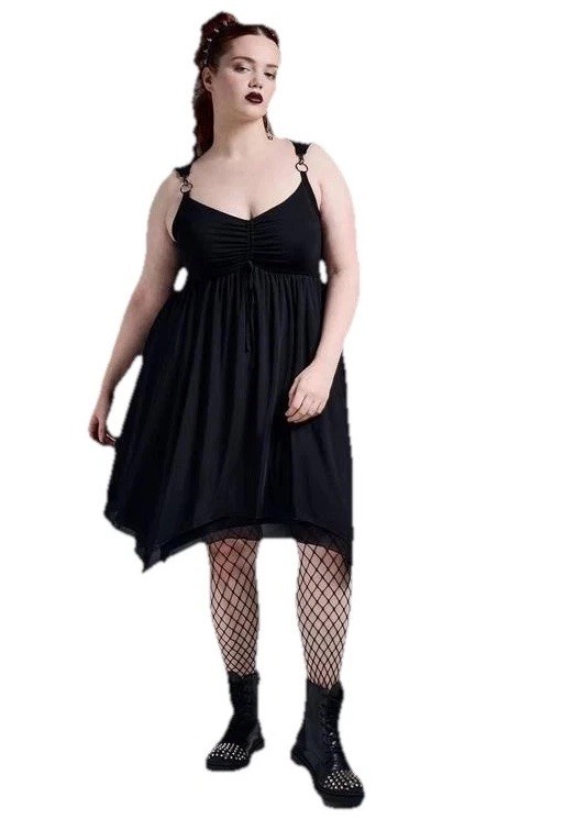 NEW Torrid NIGHTFALL Black Mesh Mini Dress Plus Size 3 3X 22/24 Gothic Punk
