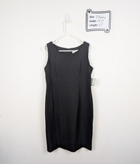 KASPER Black Shift Dress Sleeveless Career Office Womens 8 Petite NEW