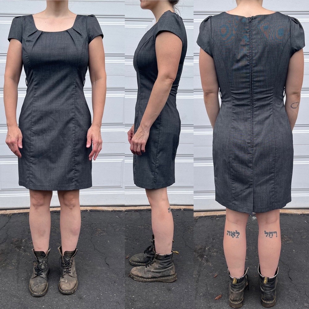 B WEAR too! Buyer California Sz 11 Grey Office Siren Business Sheath Dress