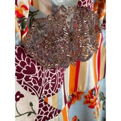 Vintage 90s NOTICE 100% Silk Patchwork Floral Halter Dress 6 (Fits XS) Boho Chic
