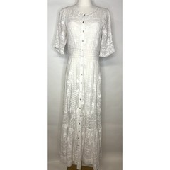 LoveShackFancy Minka Heritage Maxi Dress in True White – Size 6