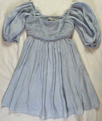 NWT Abercrombie & Fitch Emerson Poplin Puff Sleeve Mini Dress Blue Sz XS Petite