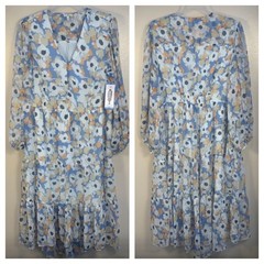 Joie Limited Edition Floral Fields Tiered Chiffon Maxi Dress Trend Boho Chic L