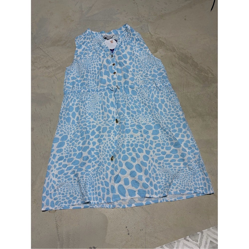 La mer luxe Sleeveless Light Blue Printed Button Sundress Lilly large