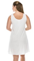 JOSTAR SHORT TANK DRESS Poly Spandex SLINKY Knit TRAVEL White S M L XL 2X 3X
