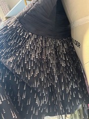Cache Gray Ruched Tulle and Sequin Embellished Party Dress