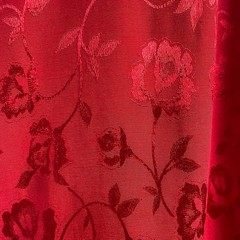 Vintage Dressbarn Red Floral Jacquard Cheongsam maxi dress bold eastern chic 6/8