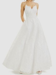 $169 Say Yes to the Prom Juniors Women&rsquo;s White Embroidered Gown Dress Size 5/6