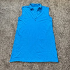 Frank & Eileen Mini Lilly Popover Henley Tank Dress Size XL Turquoise Summer