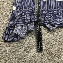 Jodifl Womens Dress Sz M Blue White Swiss Dot 3/4 Sleeves Elastic Waist