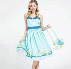 DISNEY PARKS MAGIC KINGDOM RETRO DRESS ADULT MEDIUM CASTLE WITH POCKETS